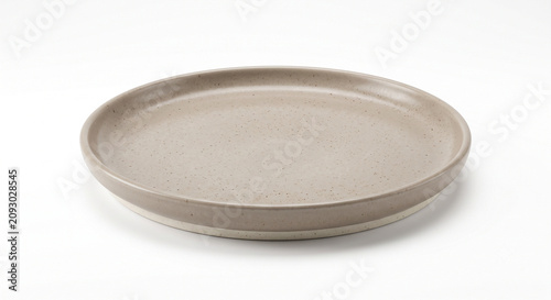 Minimal Round Ceramic Plate Isolated on White Background for Tableware and Food Presentation Mockup