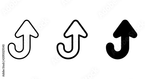 Obraz na płótnie Upward Arrow Icons, Simple Curve Directional Symbols, Growth and Progress Vector