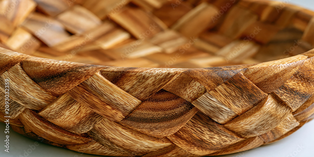 Obraz premium Handwoven basket with intricate natural fiber texture