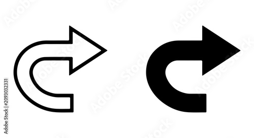 Cuadro en lienzo Undo Arrow Icons, Redo Symbol Vector Graphics, Circular Turn Arrows, Reset Butto