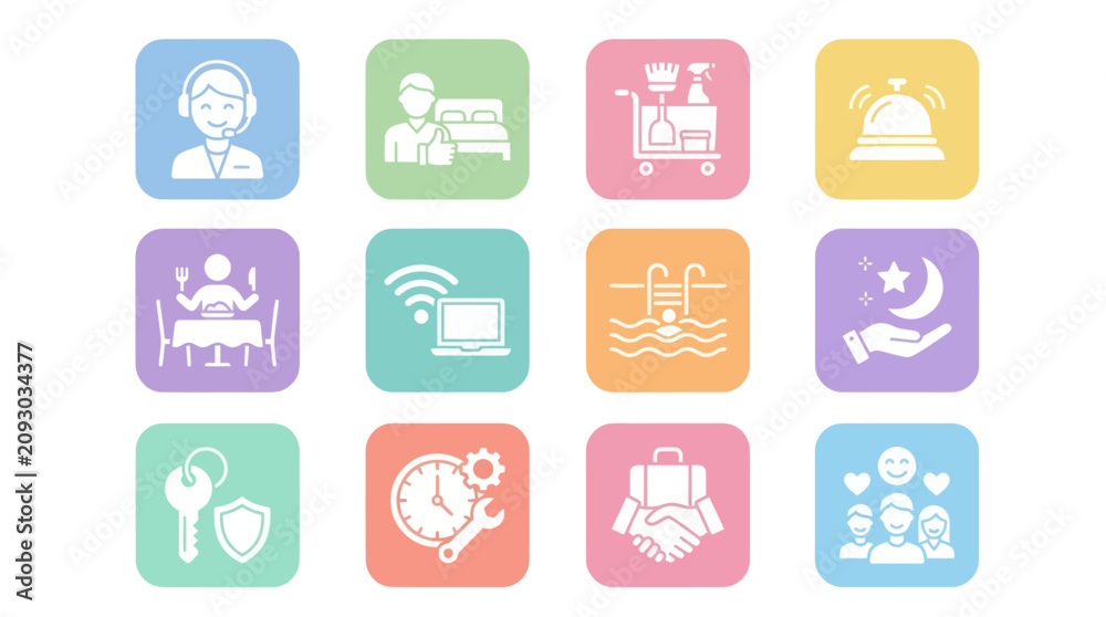 Fototapeta premium Collection of various flat design icons.