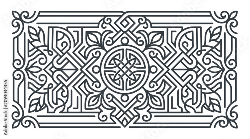 Fotografie Celtic knotwork ornamental design pattern.
