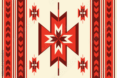 Canvastavla Geometric seamless pattern in native American style