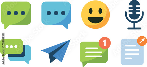 Messaging and Communication Icons Collection for Apps
