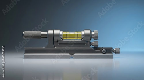 Plakat w ramie Precision level 3D render high accuracy leveling instrument engineered for alignment verification and metrology applications