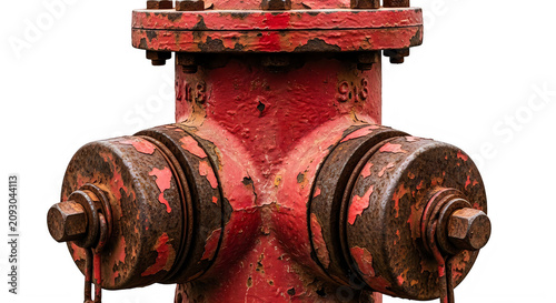 Close-up red fire hydrant on street