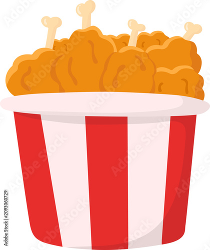 Bucket of Fried Chicken Illustration, fast food element