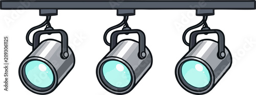 Photos Modern Adjustable LED Track Spotlights on Ceiling Rail, Professional Interior an