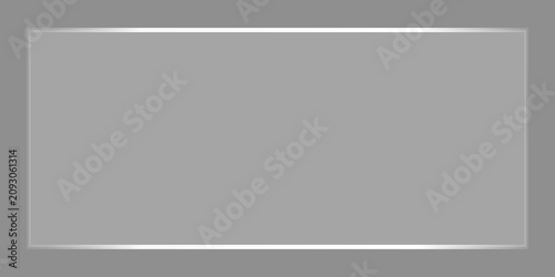 Silver Metallic Glass Rectangle Frame PNG with Transparent Background, Premium Chrome Border Template for Certificate, Banner and Photo Design