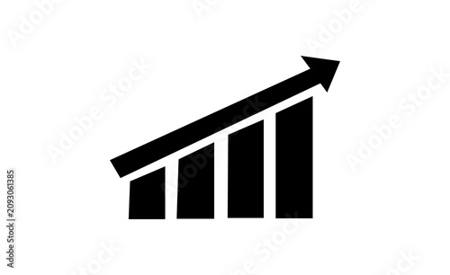 Business Growth Chart Arrow Icon PNG Transparent Background, Financial Growth Bar Graph PNG Transparent Background, Upward Trend Analytics Symbol PNG Transparent Background