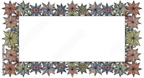 Colorful floral border frame design.