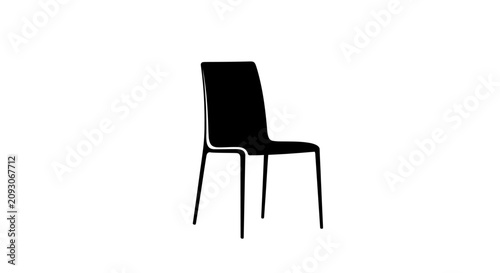 Принти на полотні Modern black chair with thin legs with legs white background thin backrest four
