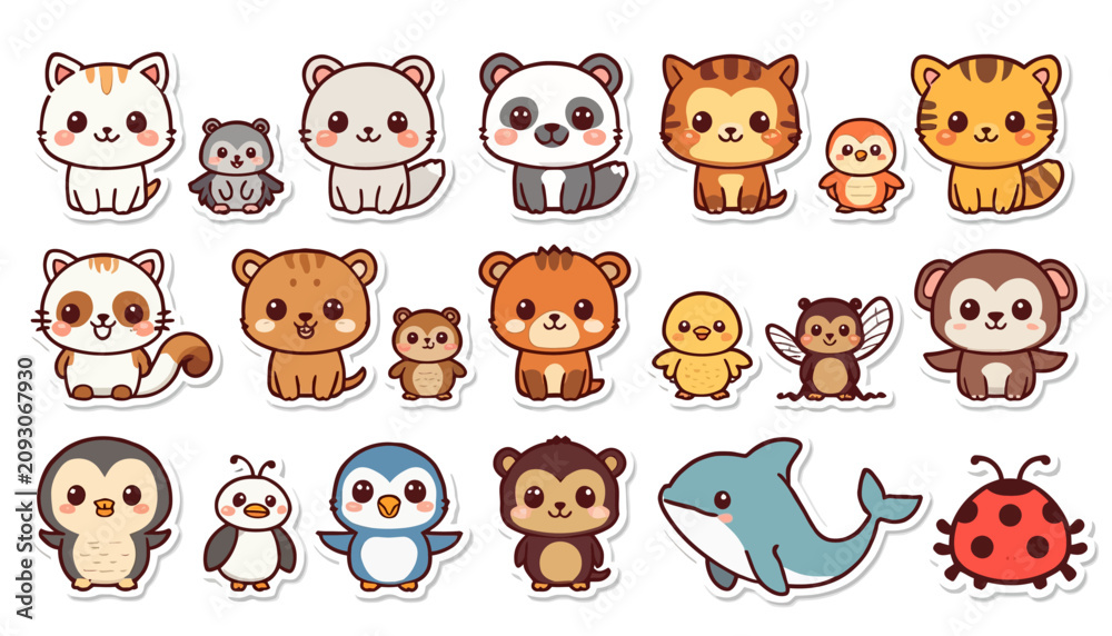 Obraz premium set of cartoon animals