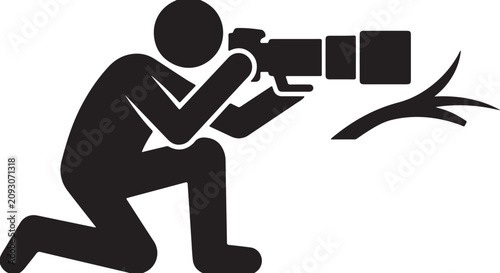 Photographer, camera, silhouette, icon, vector graphics, photography, black
