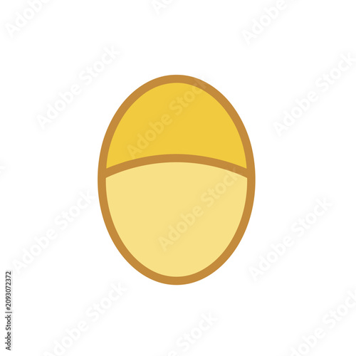 Yellow oval divided into two shades