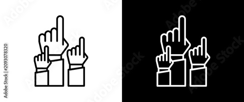 Photos Participation white and black icon set design