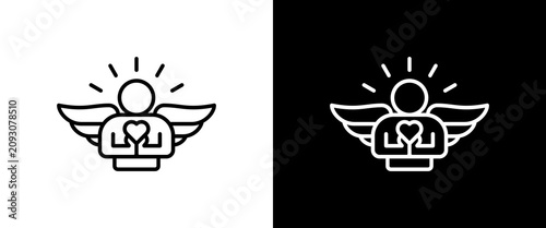Vászonkép Humility white and black icon set design