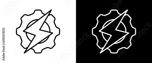 Foto Power white and black icon set design