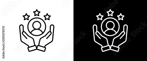 Tableau sur toile Loyalty white and black icon set design