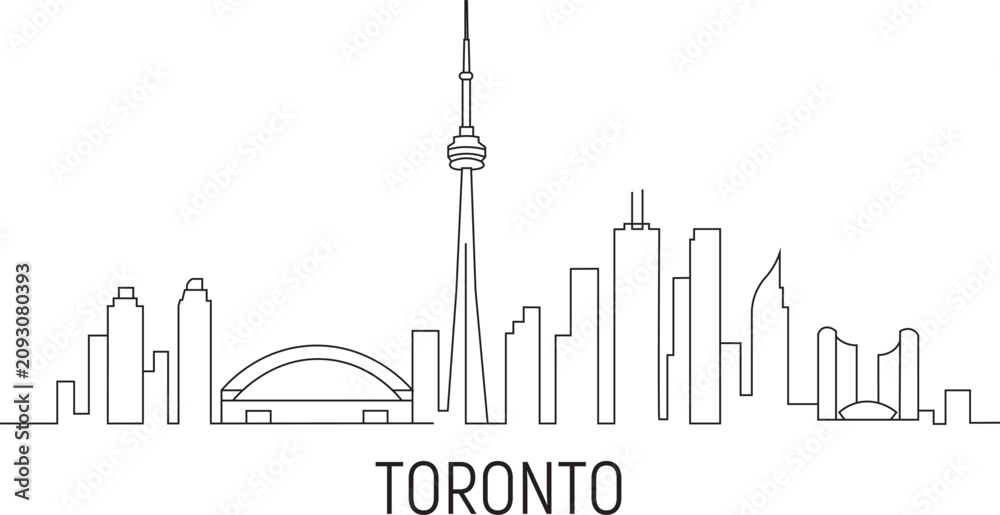Fototapeta premium Minimalist line art of Toronto's skyline