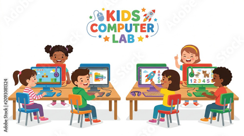 Obraz na plátně kids compute lab