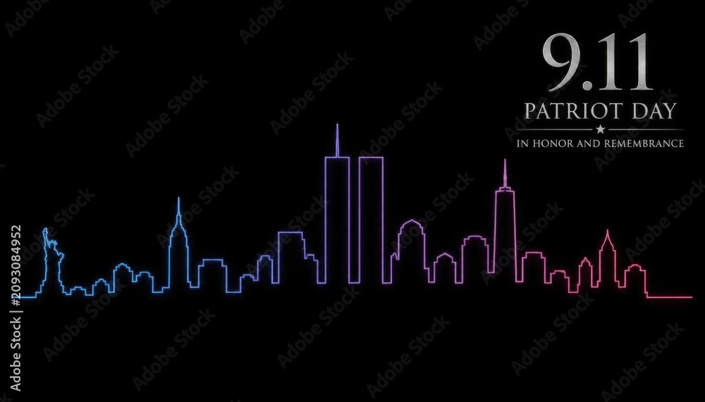 Naklejka premium Neon Skyline Tribute
