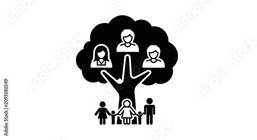 Photos Family tree icon representing ancestry and generational heritage.