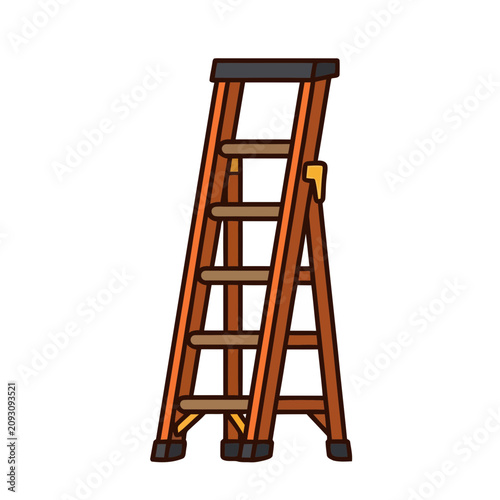 Wooden A-frame stepladder