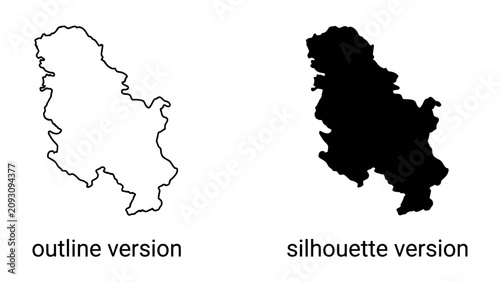 Tableau sur toile Outline and Silhouette of Serbia