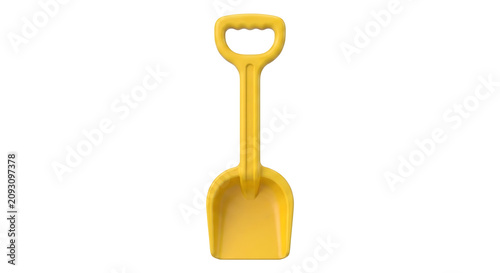 Canvastavla Yellow plastic toy shovel for beach sand play