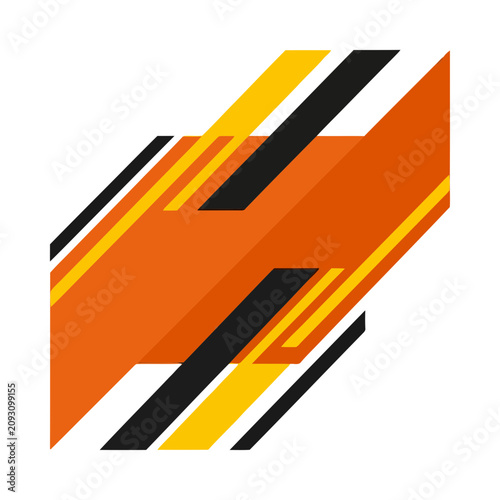 Abstract Geometric Shapes with Orange, Yellow, and Black