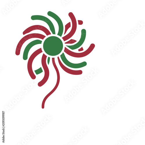 Abstract Red and Green Swirls