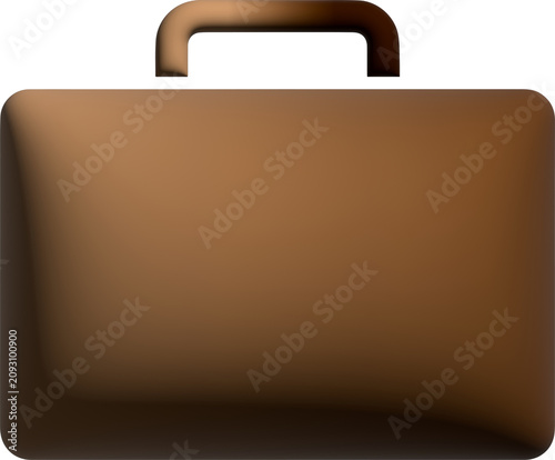 Fotografie Professional brown leather briefcase icon, classic business attache case for off
