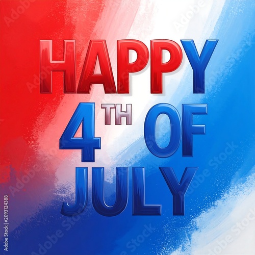 Happy 4th of July Independence Day greeting card design.