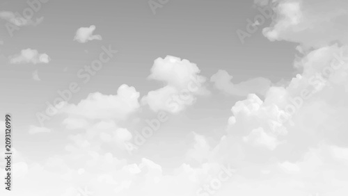 Cuadro en lienzo Dramatic clouds in a striking black and white sky, hinting at stormy weather with voluminous cumulus formations, creating an atmospheric view