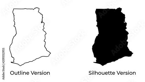 Photos Ghana Map Outline and Silhouette