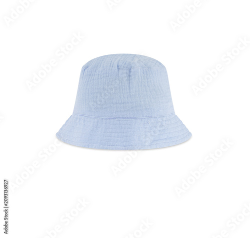 Konstfotografi Light blue muslin bucket hat isolated on transparent background
