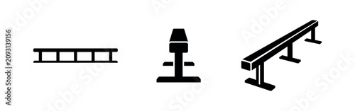 Foto Skatepark obstacles vector icon set