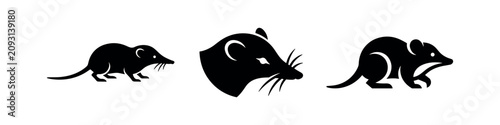 Bild auf Leinwand Rat and mouse vector icon set