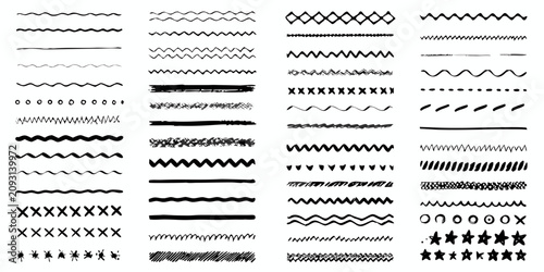 Canvastavla sketchy line patterns on white background lines
