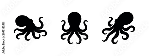 Foto Ocean Octopus Icons Set
