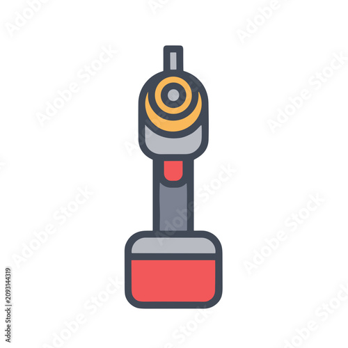 Vector illustration of a cordless drill