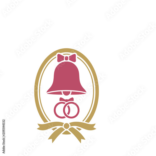 Wedding Bell and Rings Icon
