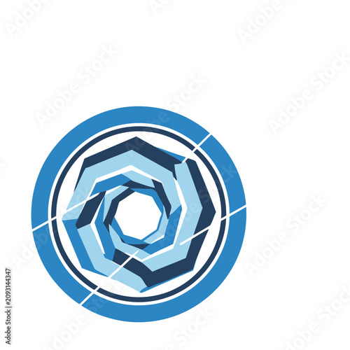 Abstract Blue Geometric Swirl