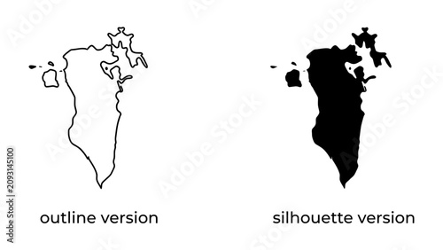 Bild auf Leinwand Bahrain Map Outline and Silhouette