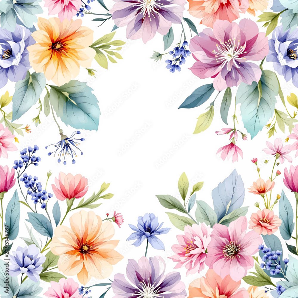 Obraz premium Soft colorful Flower Background Frame