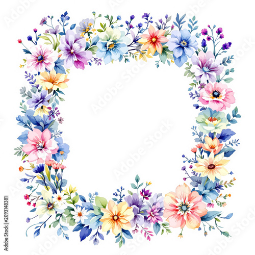 floral frame with flowers