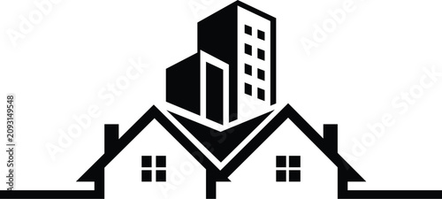 Professional real estate logo design featuring modern and clean elements inspired by property, architecture, and construction. Perfect for realtors, property agencies, housing businesses, and corporat