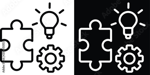 solution Two-tone version in black and white background