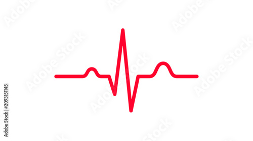 Tableau sur toile Red heartbeat line representing health and medical monitoring